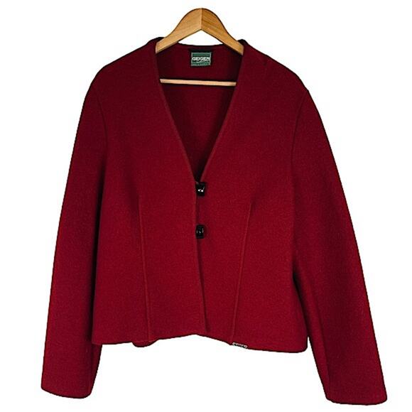 Geiger Women's Austrian Made Boiled Wool Jacket Deep Red Large - Picture 1 of 5